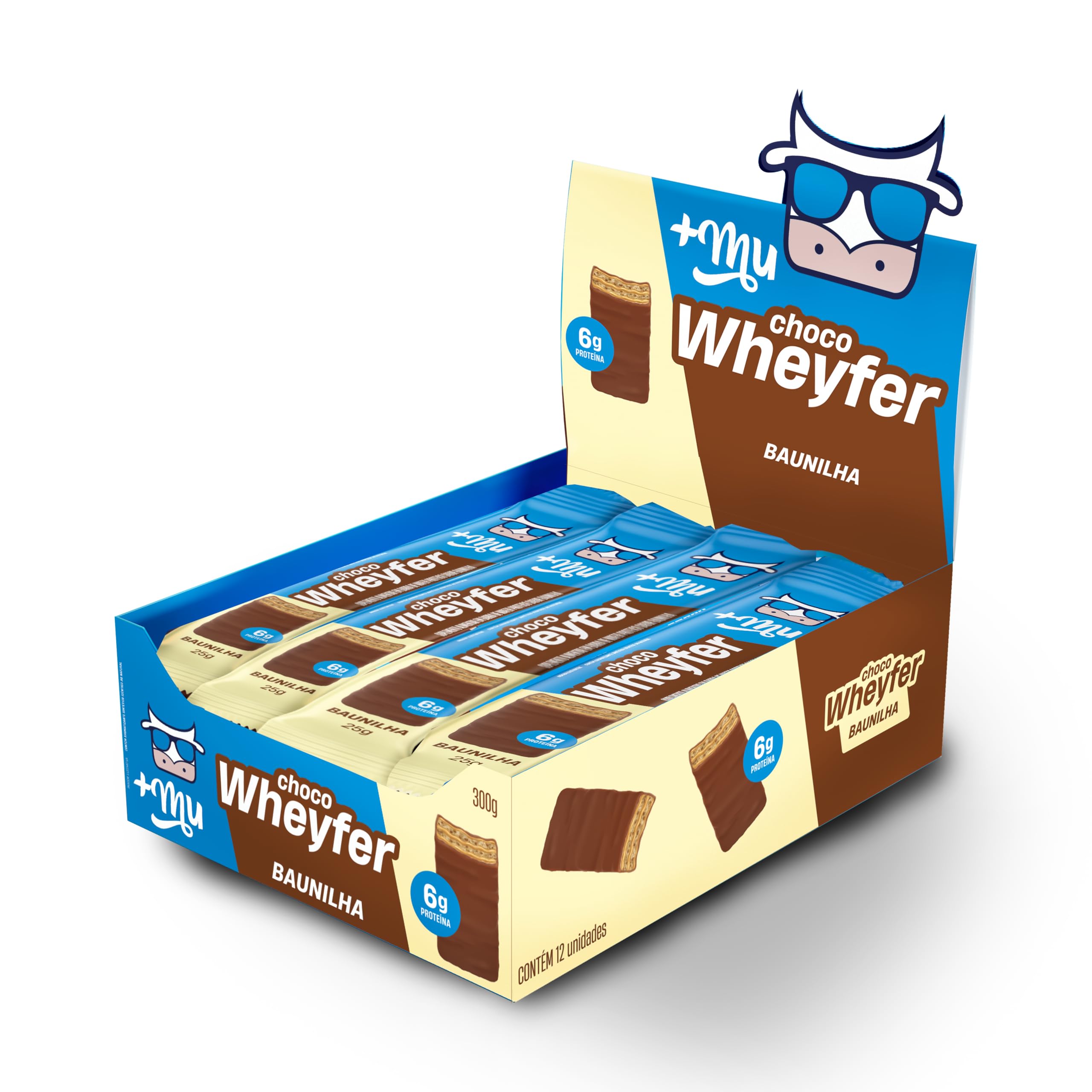 Mais Mu - Chocowheyfer Proteico Protein Snack Bar - Vanilla Flavor - Contains 12 Units